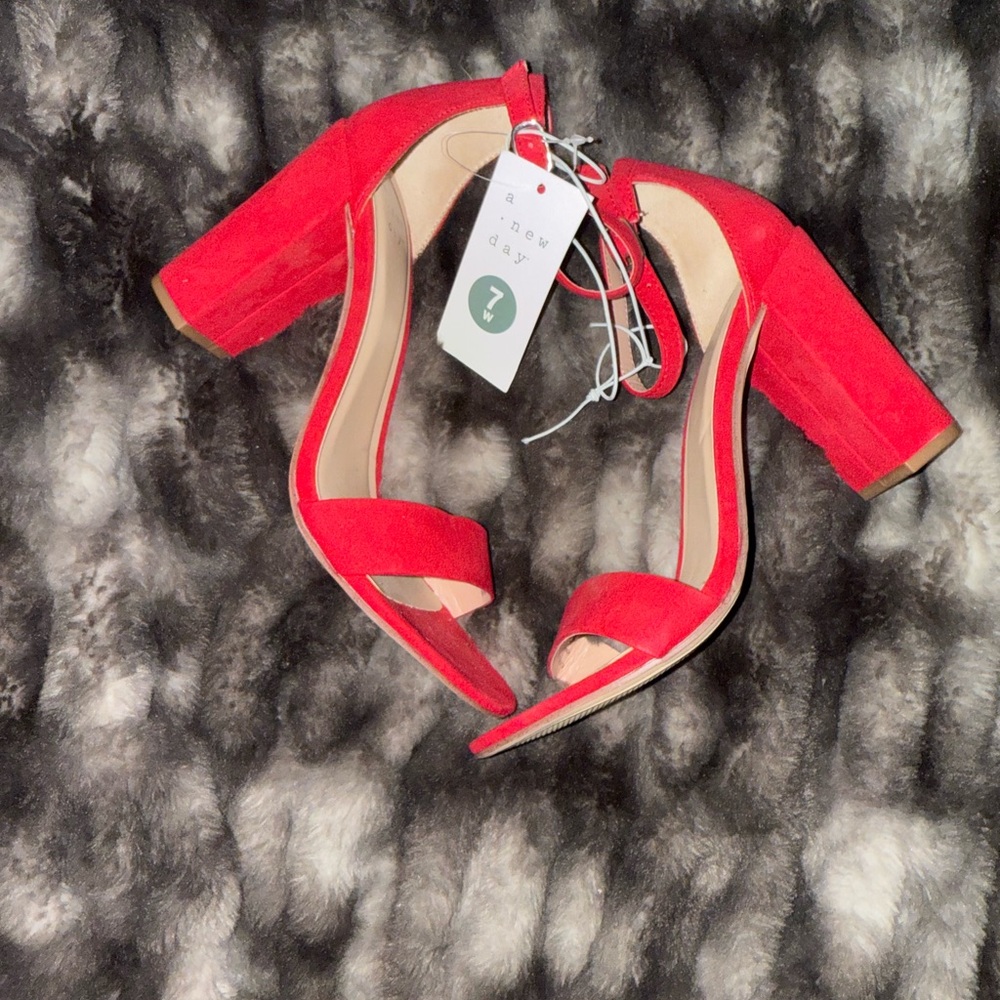 a new day Vibrant Red Block Heels
